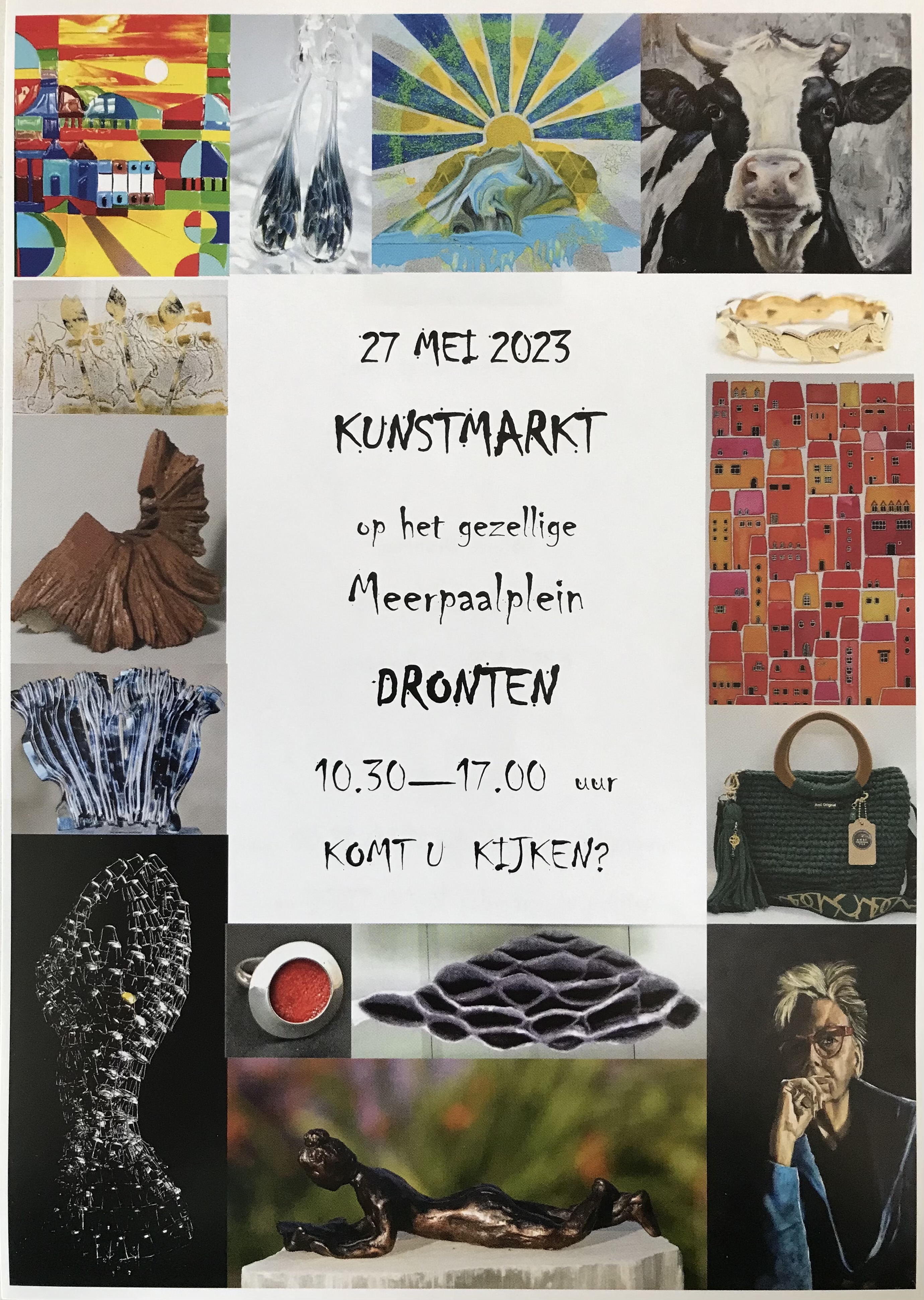 Kunstmarkt in Dronten op zaterdag 27 mei 2023.