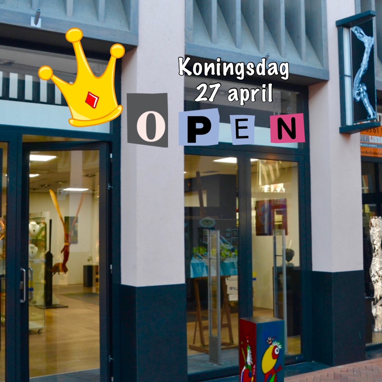 Galerie Dronten is vanaf 9.00 open op Koningsdag.